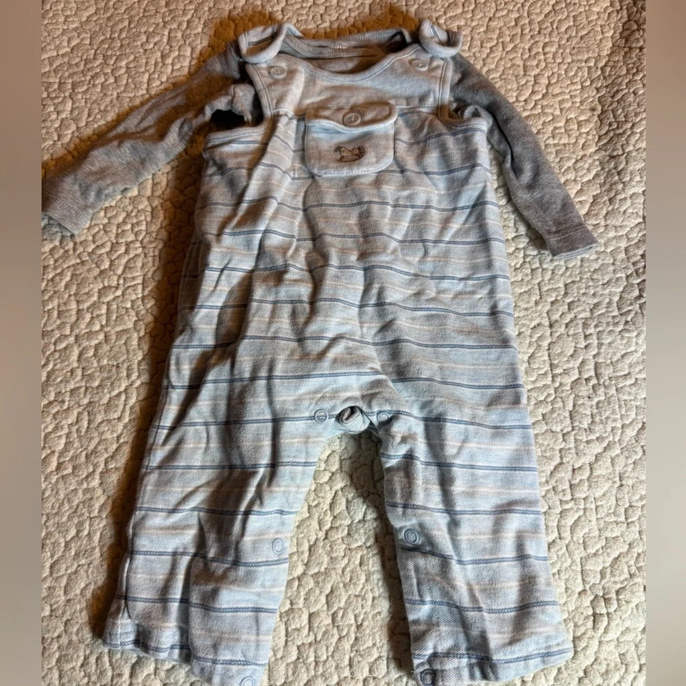 Overalls Cotton stripes lined and long sleeve onesie Baby Boy